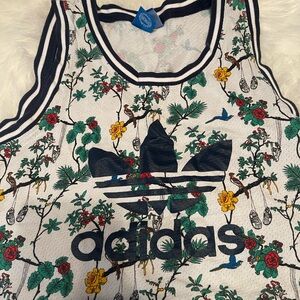 Adidas multi color jersey tank top